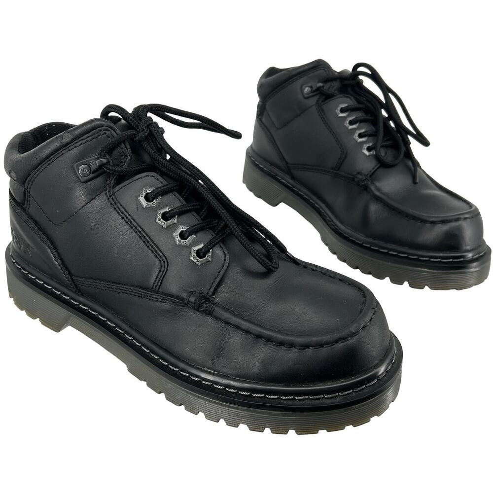 Men's Black Leather GBX Factor Chunky Platform Utility Oxford Boot Shoes 9.5M